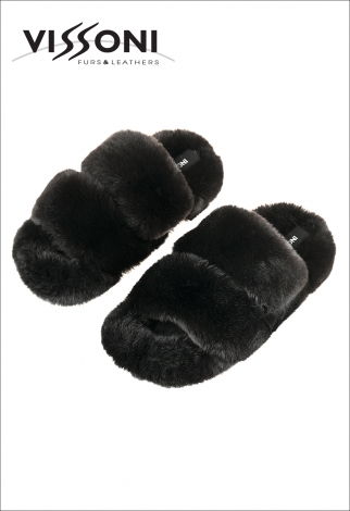 Дамски чехли от цели кожи Rex Chinchilla