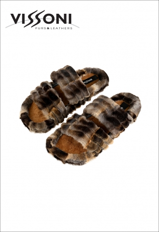 Дамски чехли от норка - лазерно подстригано