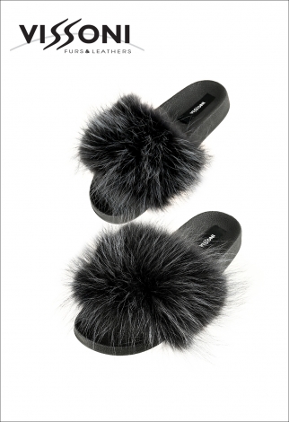 Дамски чехли от естествен ракун