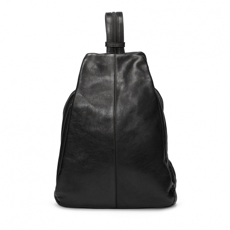 Ежедневна кожена раница – черна, с функционален дизайн