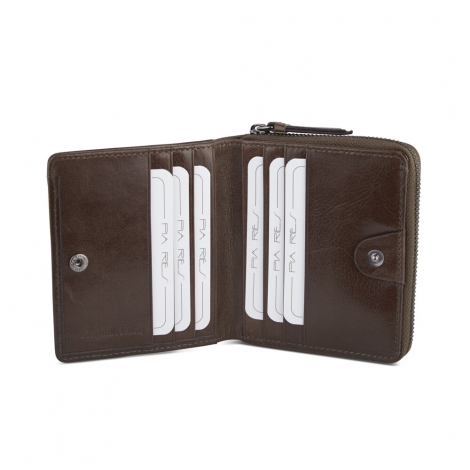 Компактен портфейл с три отделения - карти, цип и монетарник с копче