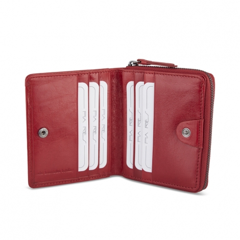 Компактен портфейл с три отделения - карти, цип и монетарник с копче