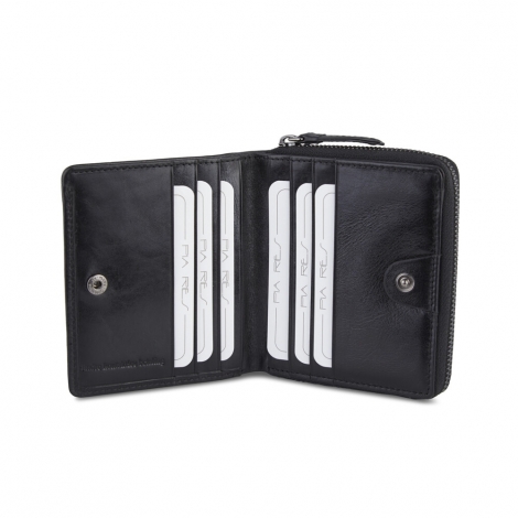 Компактен портфейл с три отделения - карти, цип и монетарник с копче