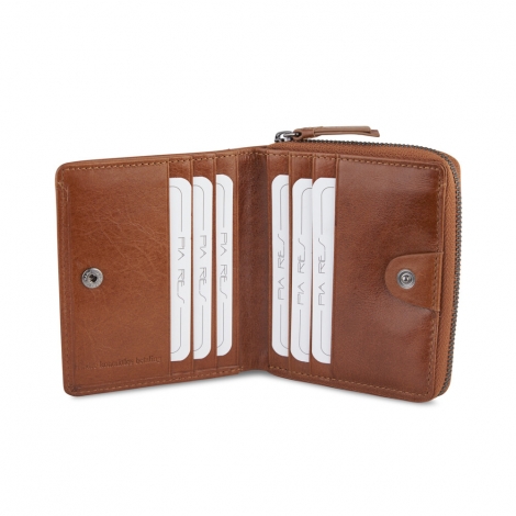 Компактен портфейл с три отделения - карти, цип и монетарник с копче