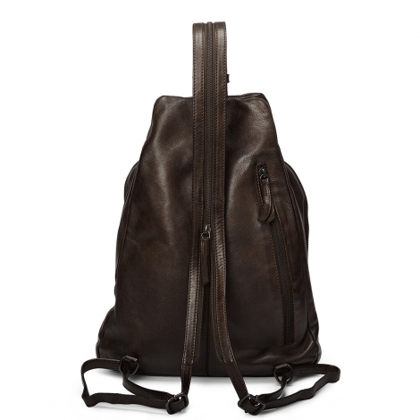 Ежедневна кожена раница – кафява, с функционален дизайн