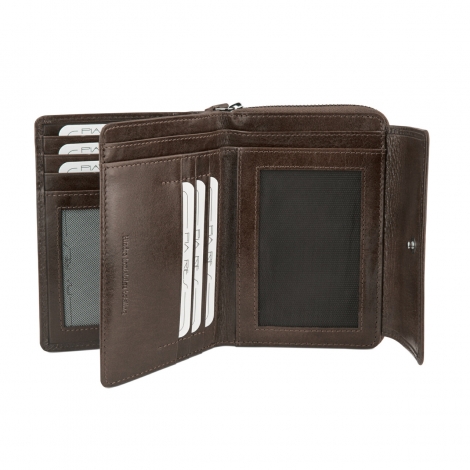 Портфейл с три отделения - карти, цип и монетарник с копче