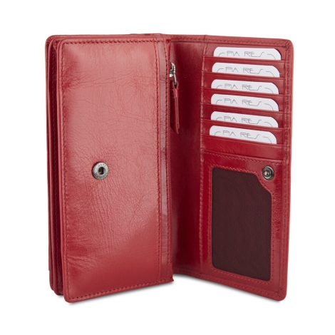 Голям дамски портфейл с организация за карти, банкноти и монети с цип