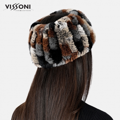 Лента за глава от 100% естествена Rex Chinchilla - Loka (многоцветен)