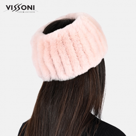 Лента за глава от 100% естествена Rex Chinchilla - Пепел от Рози