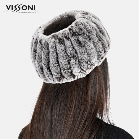 Лента за глава от 100% естествена Rex Chinchilla - Ice Brown