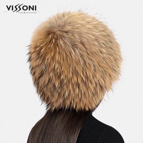 Дамска шапка от естествен косъм на ракун - Fin Ragoon