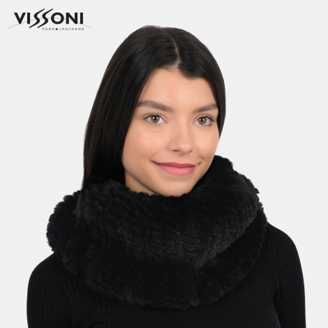 Дамски шал от естествен косъм на Rex Chinchilla - 4 в 1