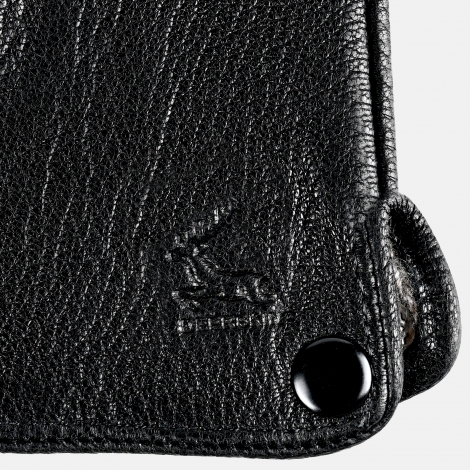 Мъжки кожени ръкавици от еленова кожа - изчистен модел с копче