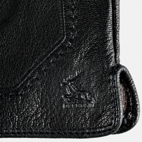 Мъжки кожени ръкавици с декоративен шев от еленова кожа