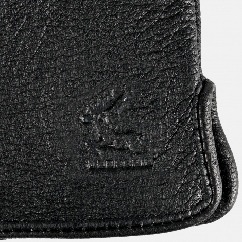 Дамски кожени ръкавици от еленова кожа с два декоративни шева - Черни