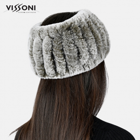 Лента за глава от 100% естествена Rex Chinchilla - Ice Green