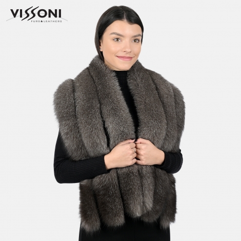 Luxurious fox fur cape - Silver frost