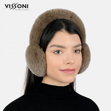 Наушници от 100% естествена Rex Chinchilla - цвят Brown