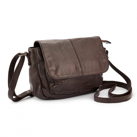 Компактна дамска чанта от мека телешка кожа